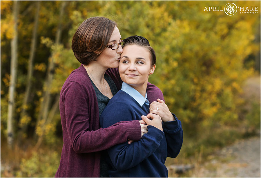 Sweet romantic Colorado Same-Sex Engagement Photography
