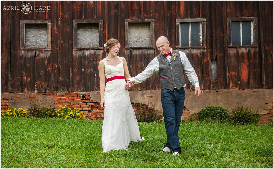 Adorable couple at their Nebraska Farm Wedding