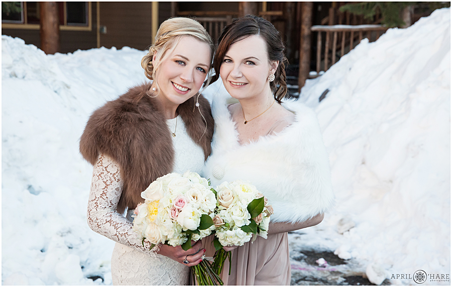 Winter Wedding in Breckenridge with piles of snow