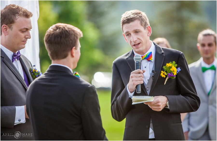 Boulder Gay Wedding on the lawn at Chautauqua Park