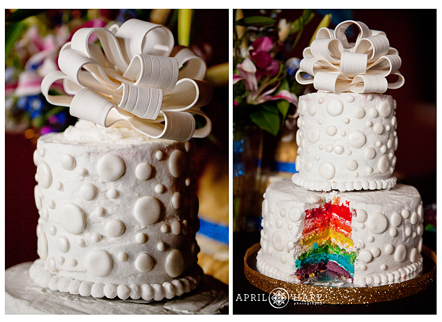 Rainbow Wedding Cake for a colorful wedding in Denver Colorado