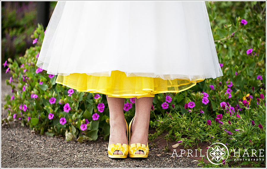 Cute yellow pettiskirt for a Yellow Themed Wedding in Colorado
