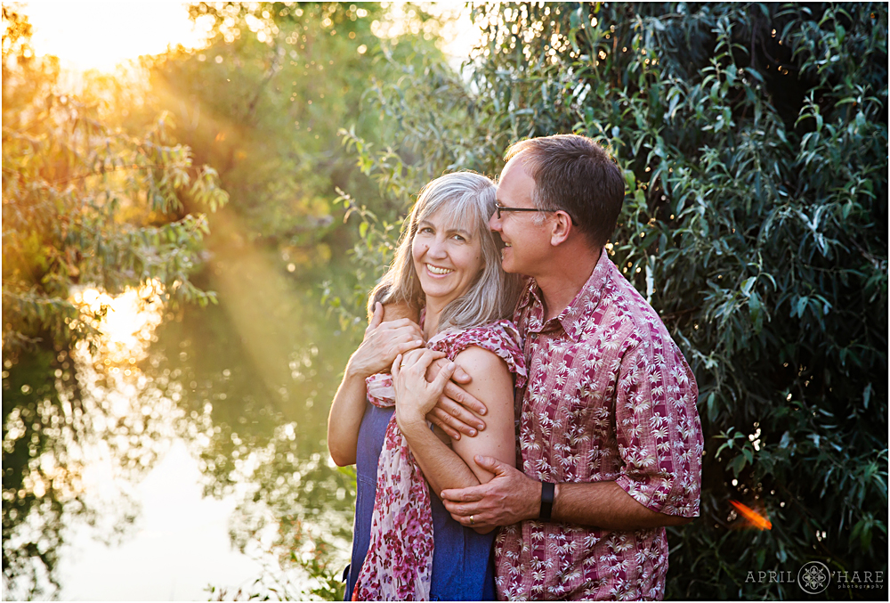 Gorgeous warm sunset back light at a family photography session at Coot Lake