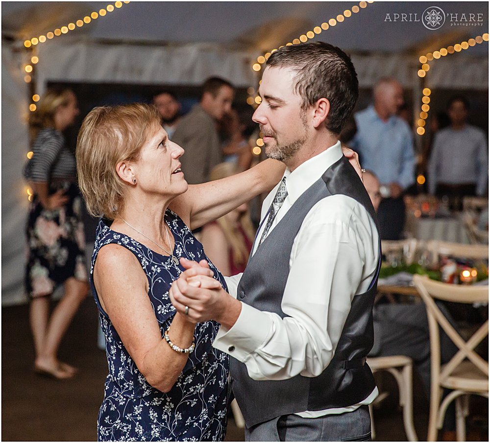 Groom dances with his mom at Blackstone Rivers Ranch