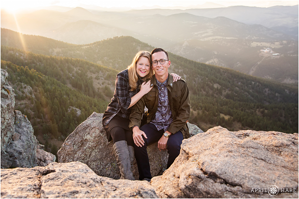 Hazy day proposal photography at Lost Gulch Overlook in Boulder CO