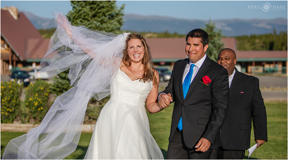 Celebrating after a wedding ceremony at Snow Mountain Ranch YMCA of the Rockies