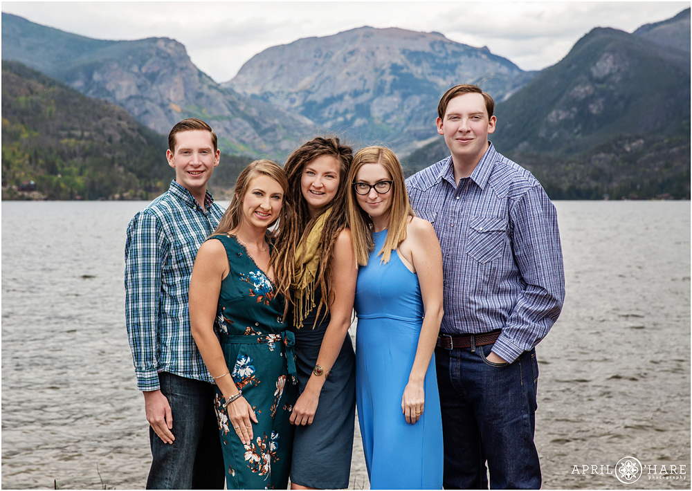 Cousin photo at extended family photography portrait session at Point Park in Grand Lake Colorado