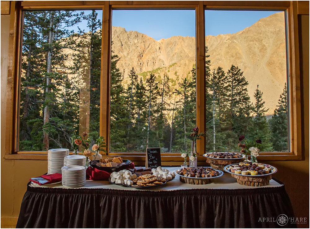 Smores Dessert Table at Black Mountain Lodge at Arapahoe Basin Ski Resort