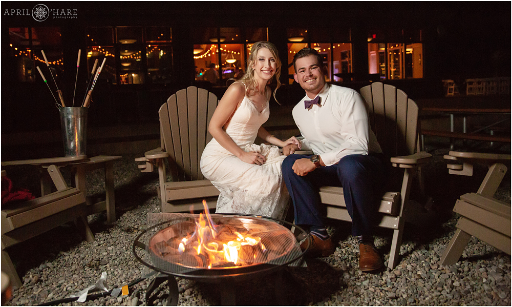 Firepit wedding photo in Colorado