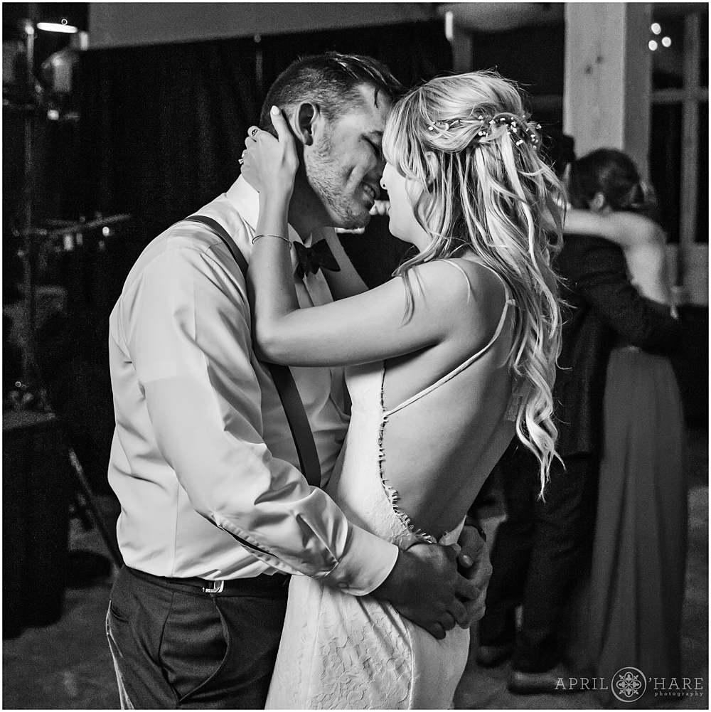 Romantic B&W Wedding Dance Floor Photo