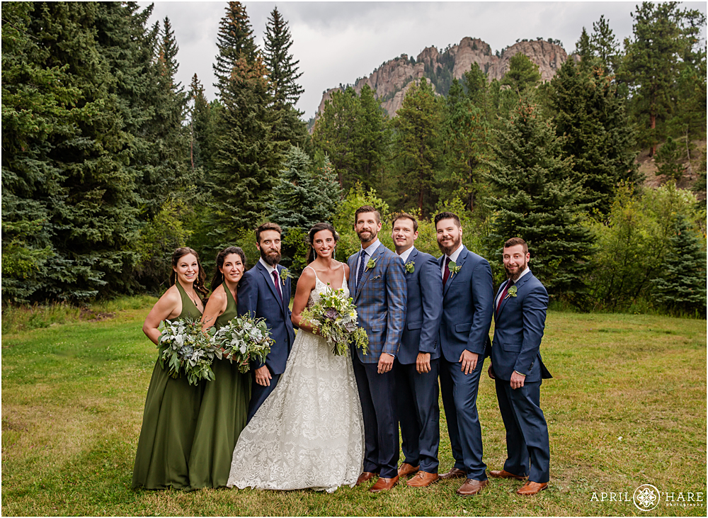 Gorgeous Colorado Mountain Wedding Party Formal Portraits at Wedgewood Weddings Mountain View Ranch