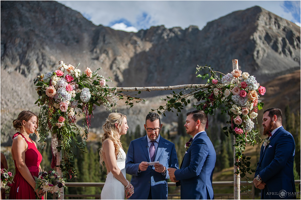 Beautiful sunny destination wedding in Colorado