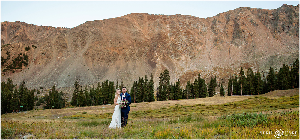 Epic Colorado Wedding photography with huge mountain backdrop