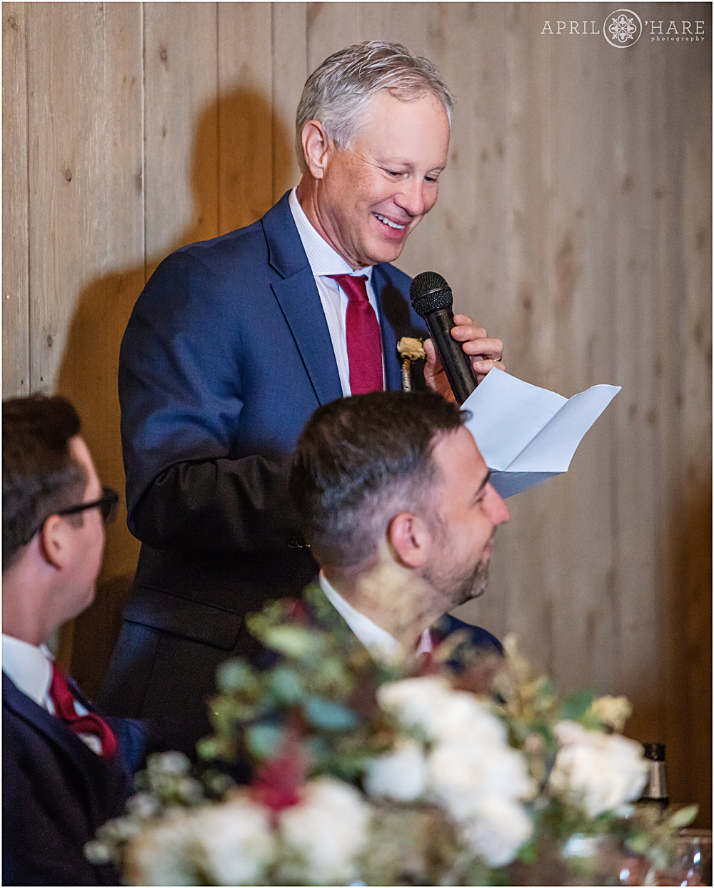 Father of the Groom speech at The Barn at Raccoon Creek in Littleton CO