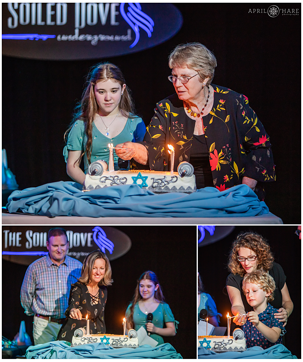 Bat Mitzvah Birthday Girl Ceremony lighting candle