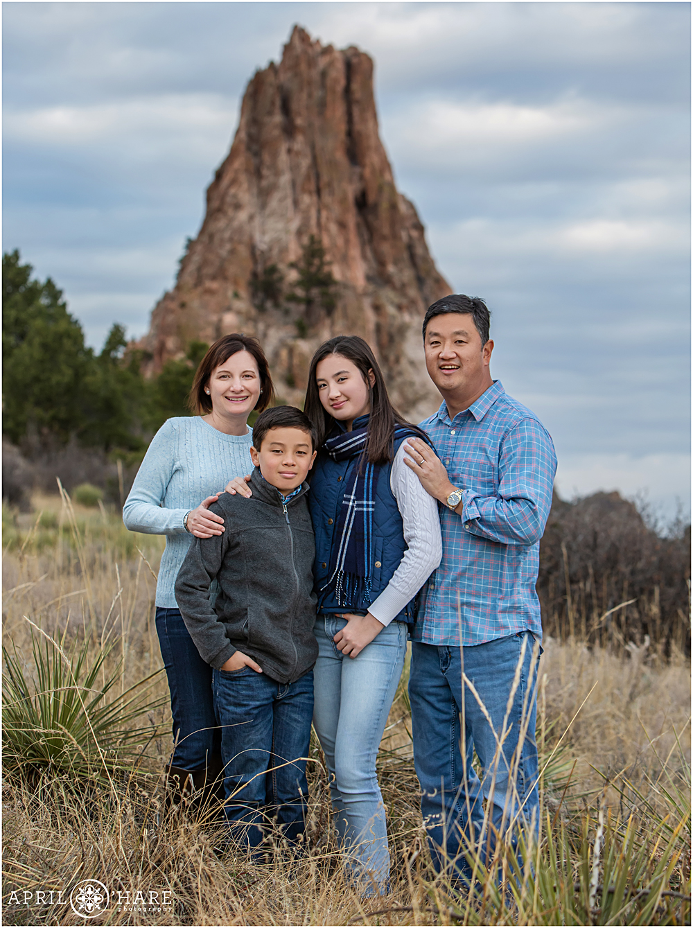 Family photo during fall at Garden of the Gods