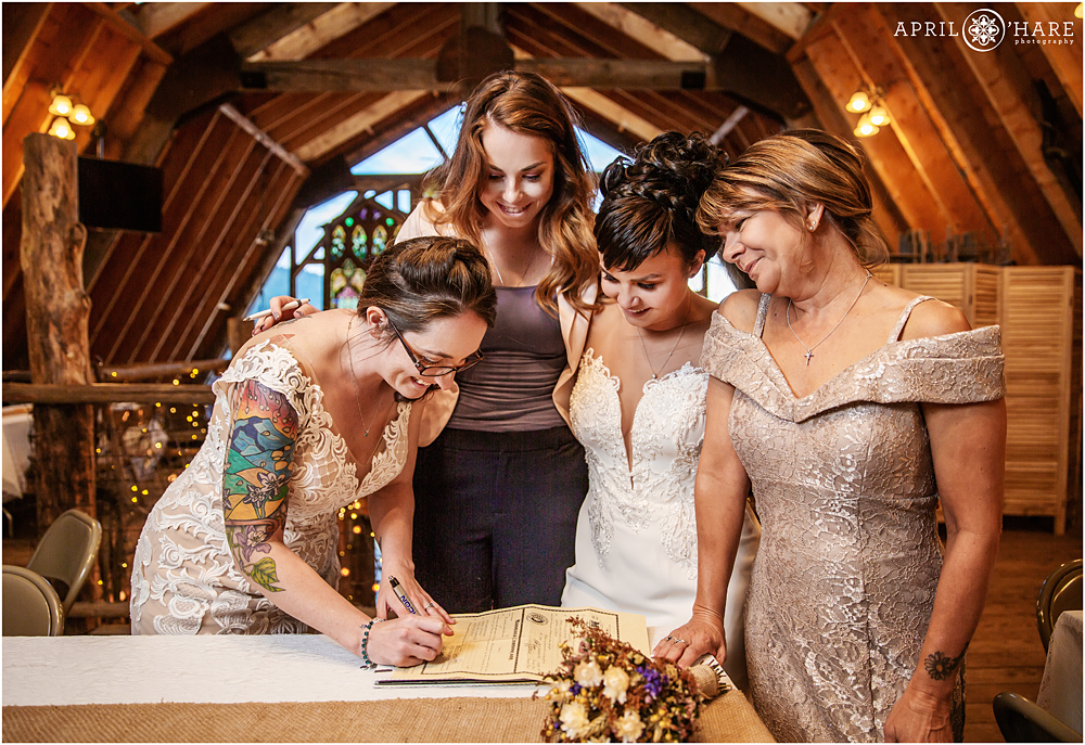 Marriage License Signing at The Barn at Evergreen Memorial Park 
