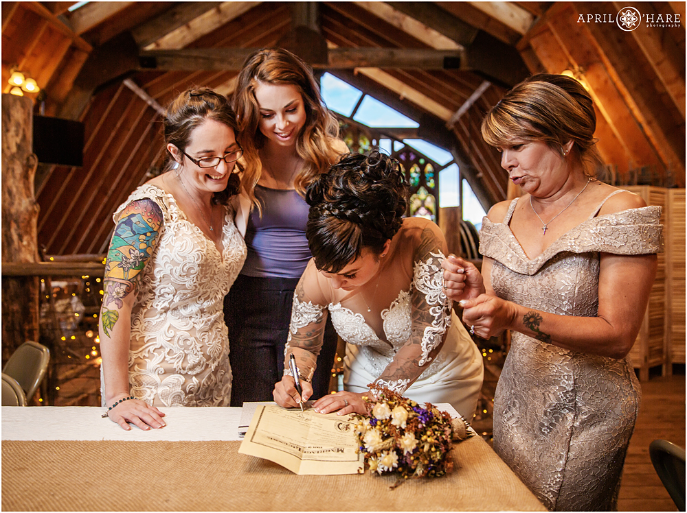 Marriage License Signing at The Barn at Evergreen Memorial Park 