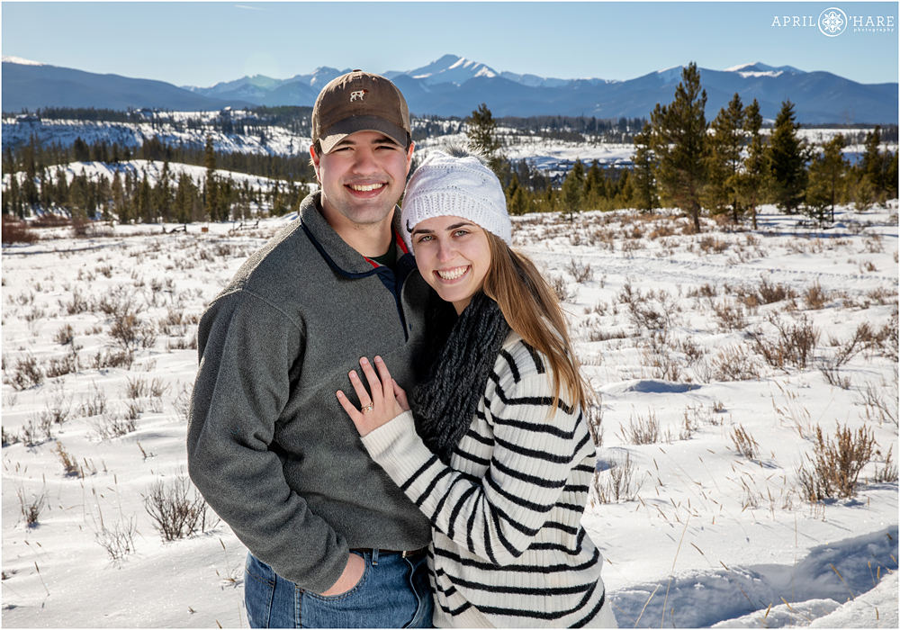 A proposal session in the mountains of Colorado at Devil's Thumb Ranch