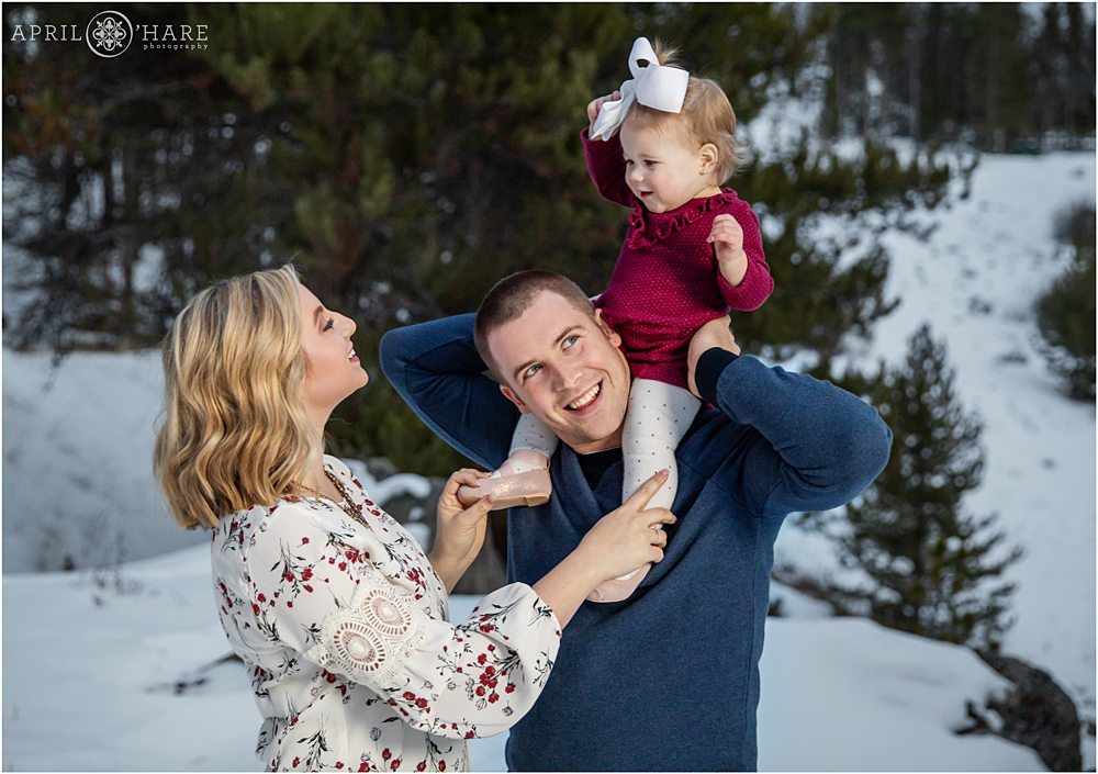 Sweet Natural Family Photography on a Snowy Colorado Day in Winter Park