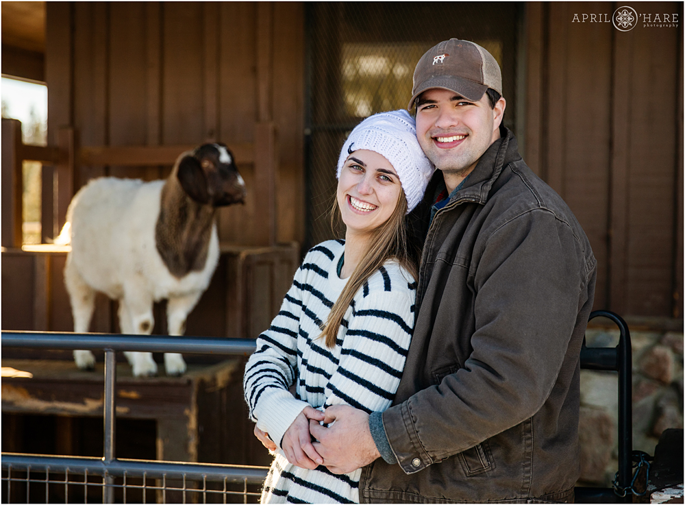 A Colorado proposal during winter at Cabin Creek Stables Devil's Thumb Ranch during winter