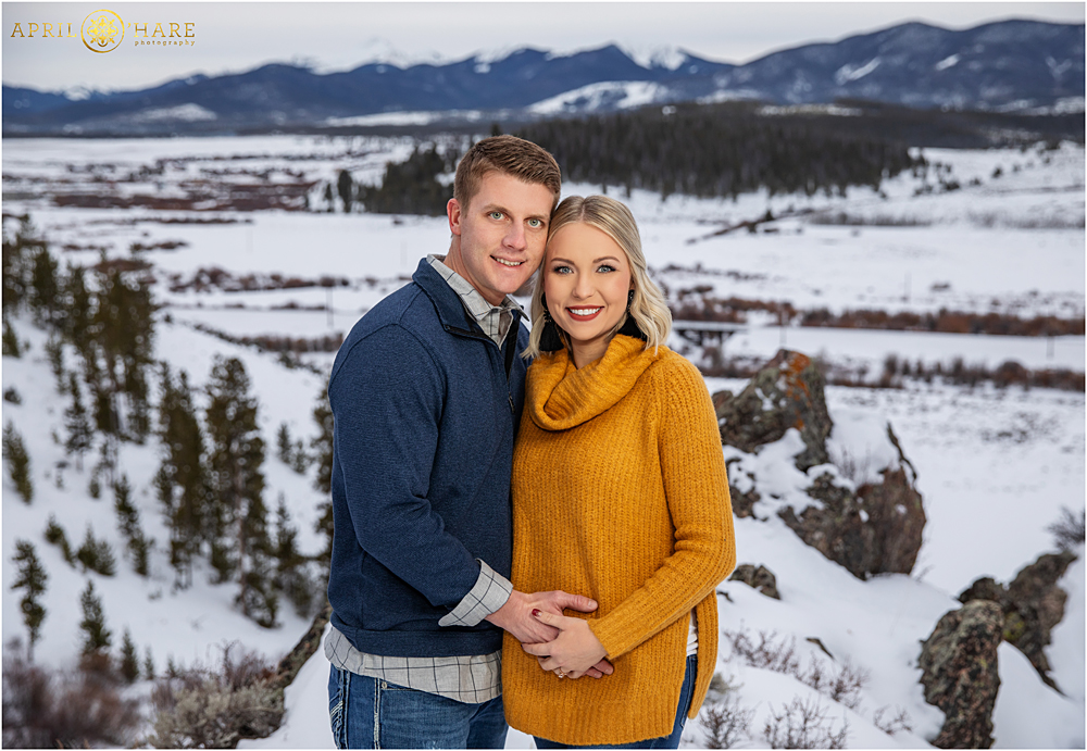 Pretty Snowy Scenery in CO Maternity Photography