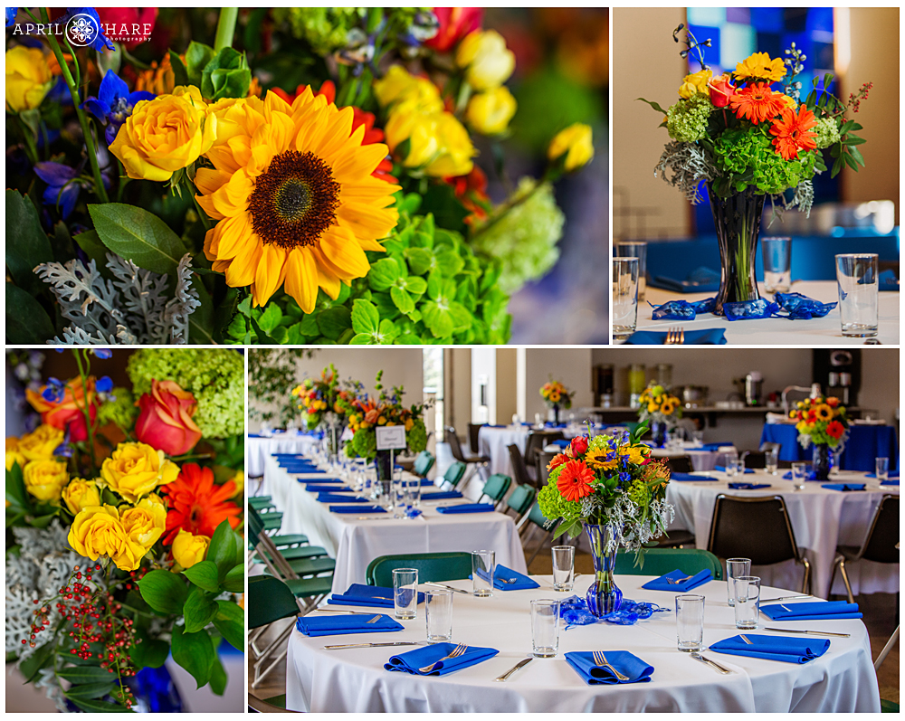 Detail photos of the tables set up for Bat mitzvah party in Denver