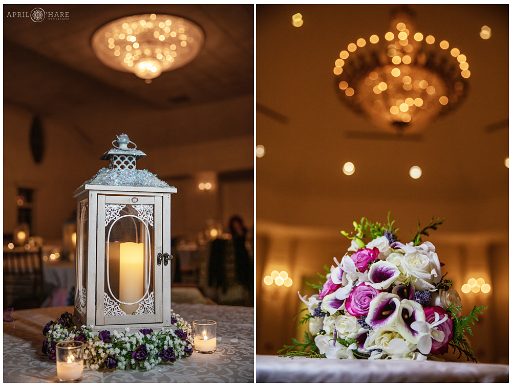 Pretty wedding decor from a winter wedding at Granite Links Golf Club in Masschusetts