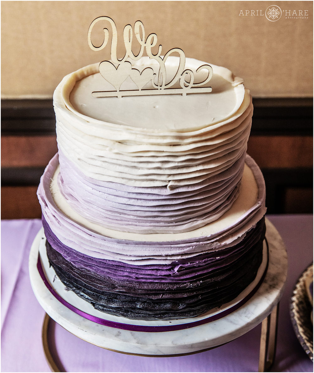 Happy Bakeshop Purple Wedding Cake at The Golden Hotel in CO