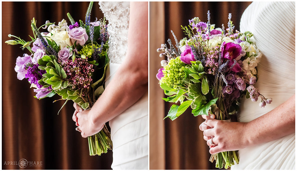 Same sex lesbian wedding photography two bouquets