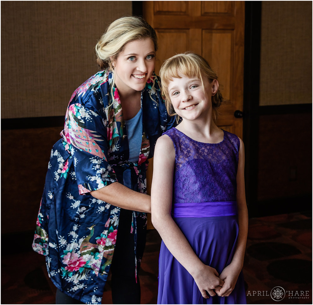Bride with stepdaughter at The Golden Hotel in Colorado