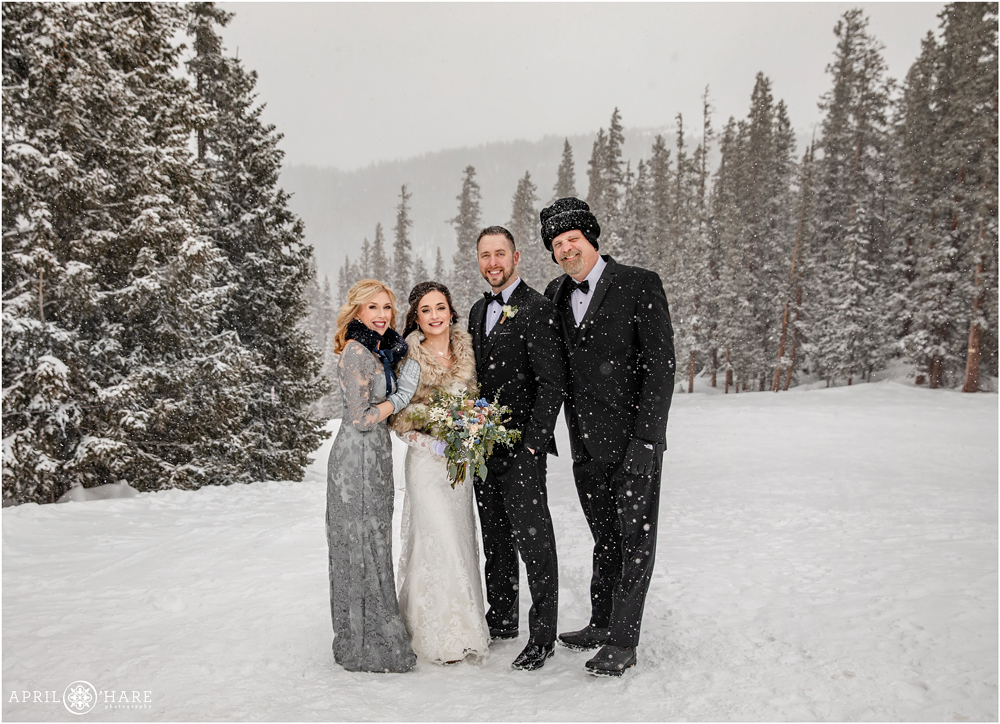 Family formal portraits Destination wedding at Keystone Resort in Colorado