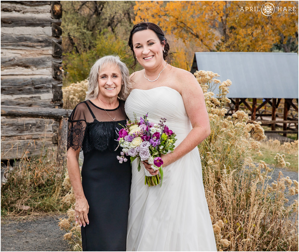 Mother of Bride and Daughter Family Portrait at a Golden CO Wedding