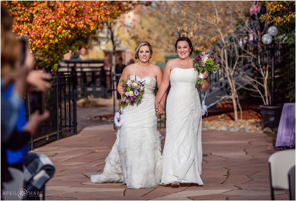 Beautiful Fall Lesbian Wedding at The Golden Hotel in Colorado