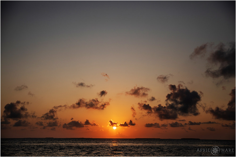 Gorgeous Bright Orange Sunset from Fort Zachary Taylor State Park in the Florida Keys