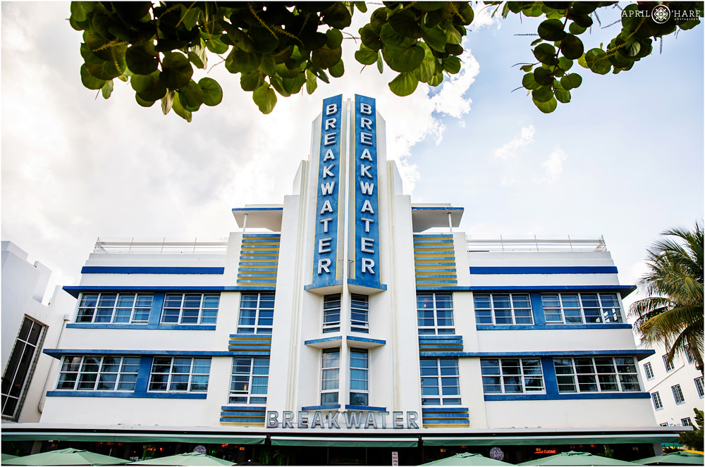 Beautiful Art Deco Architecture at The Majestic Hotel on Ocean Drive in South Beach Miami