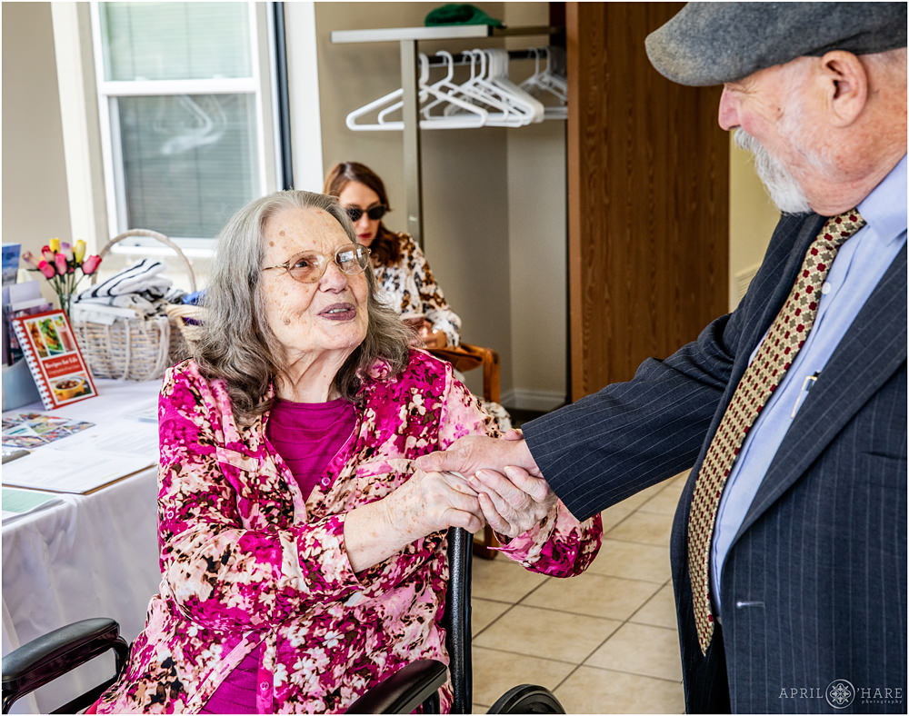 Lakewood Colorado Bar Mitzvah Photographer Captures Grandparents Greeting Each other