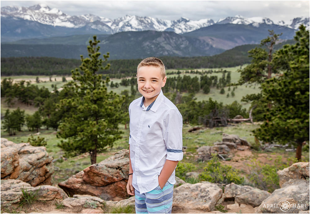 Kids Photo During Family Photos at Rocky Mountain National Park in CO