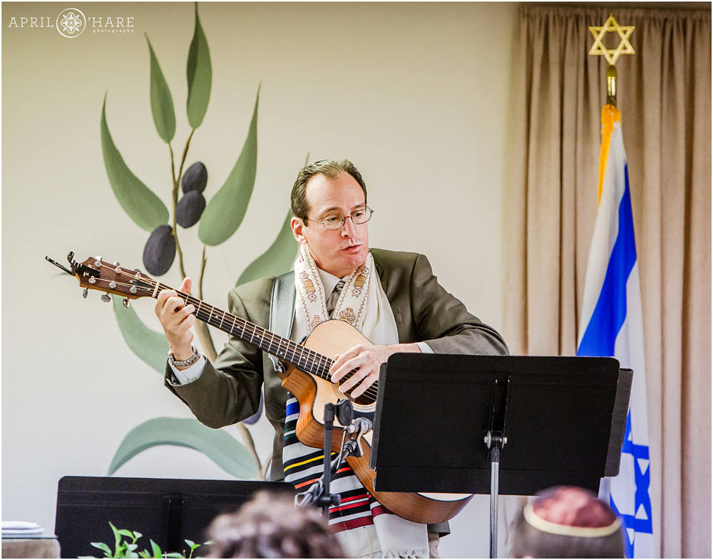 Jewish Cantor Singing at a Bat Mitzvah Celebration in Denver Colorado