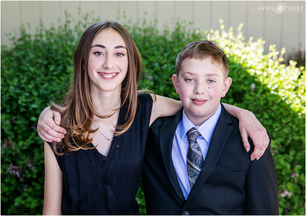 Bat Mitzvah Girl with her Younger Brother at Temple B'Nai Chaim