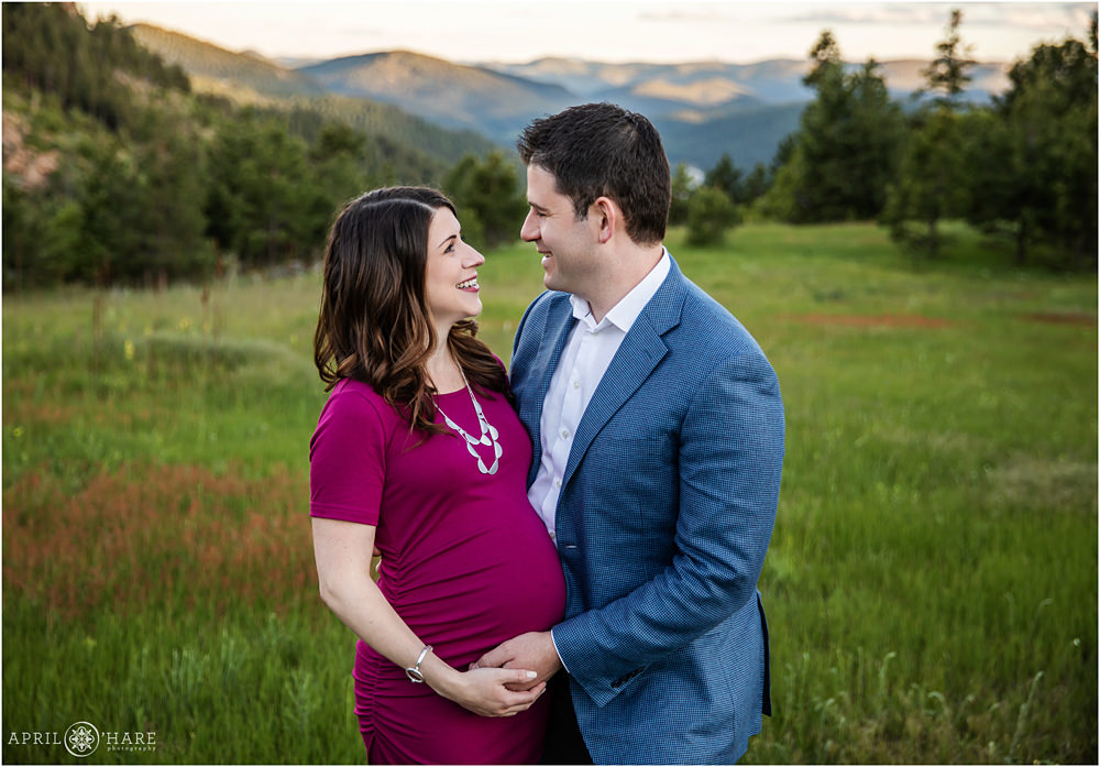Beautiful Colorado Mountain Maternity Photography in Evergreen at Mount Falcon