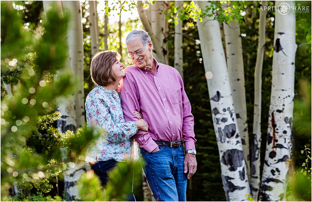 Cute couples portrait at an Evergreen Colorado Mountain Photography session