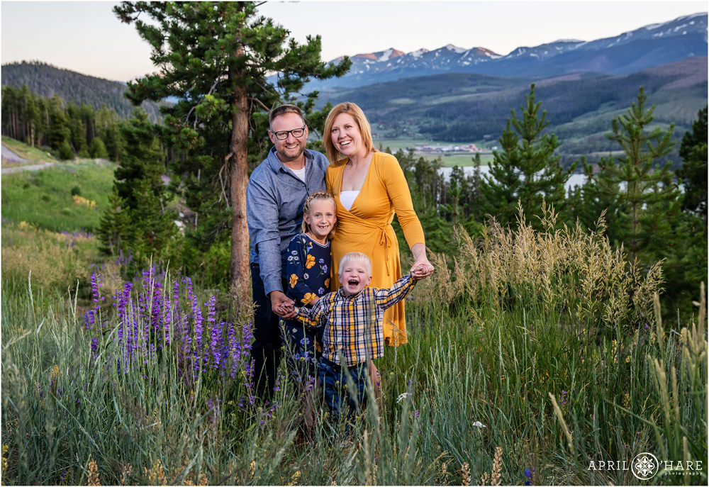 Lake Dillon Family Photography in the wildflowers of Sapphire Point in Colorado