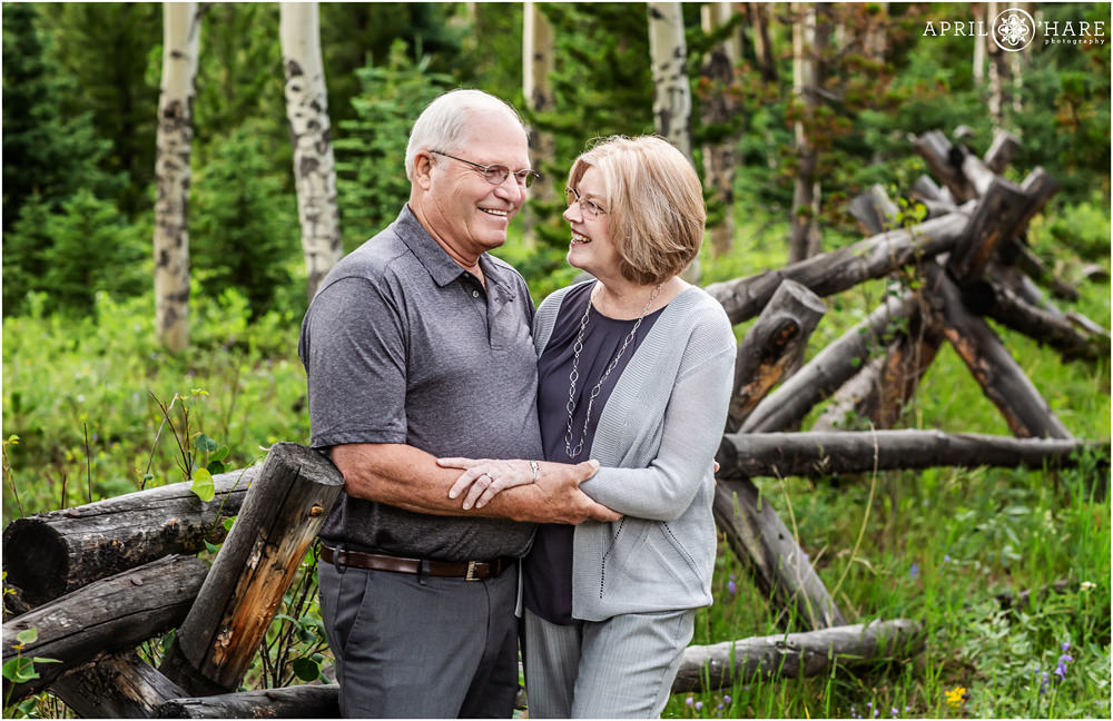 A couple celebrating their 50th wedding anniversary hires a Denver extended family photographer