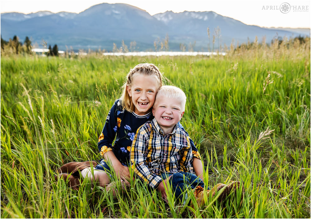Lake Dillon Family Photography with mountain views in Colorado