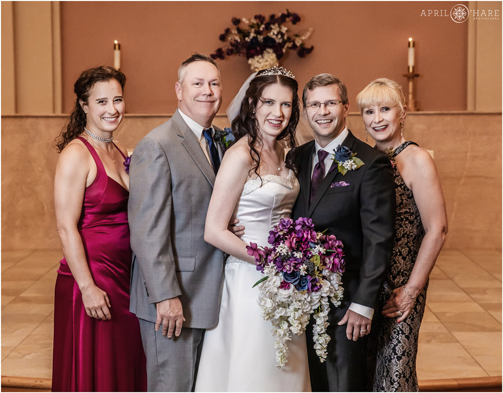 Groom's Side of the Family Wedding Portrait at Our Father Lutheran Church