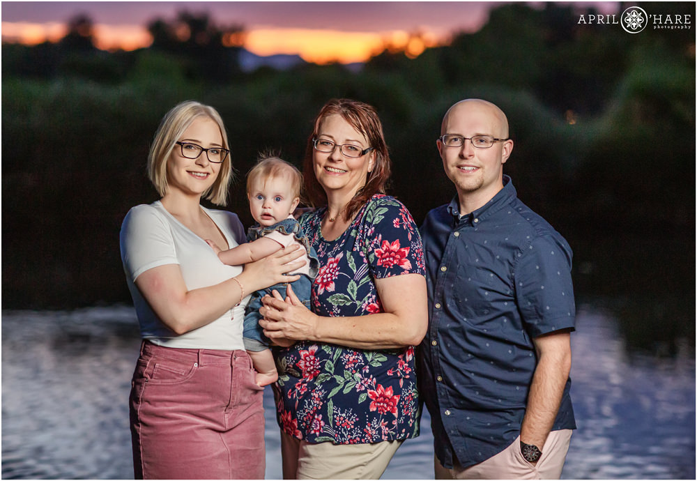Gorgeous color family photography at Hudson Gardens in Littleton
