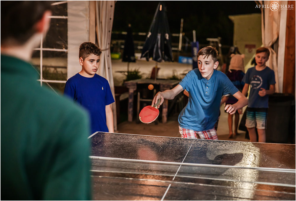 Ping Pong games at a Bar Mitzvah Party at The Island Event Center in Aurora CO