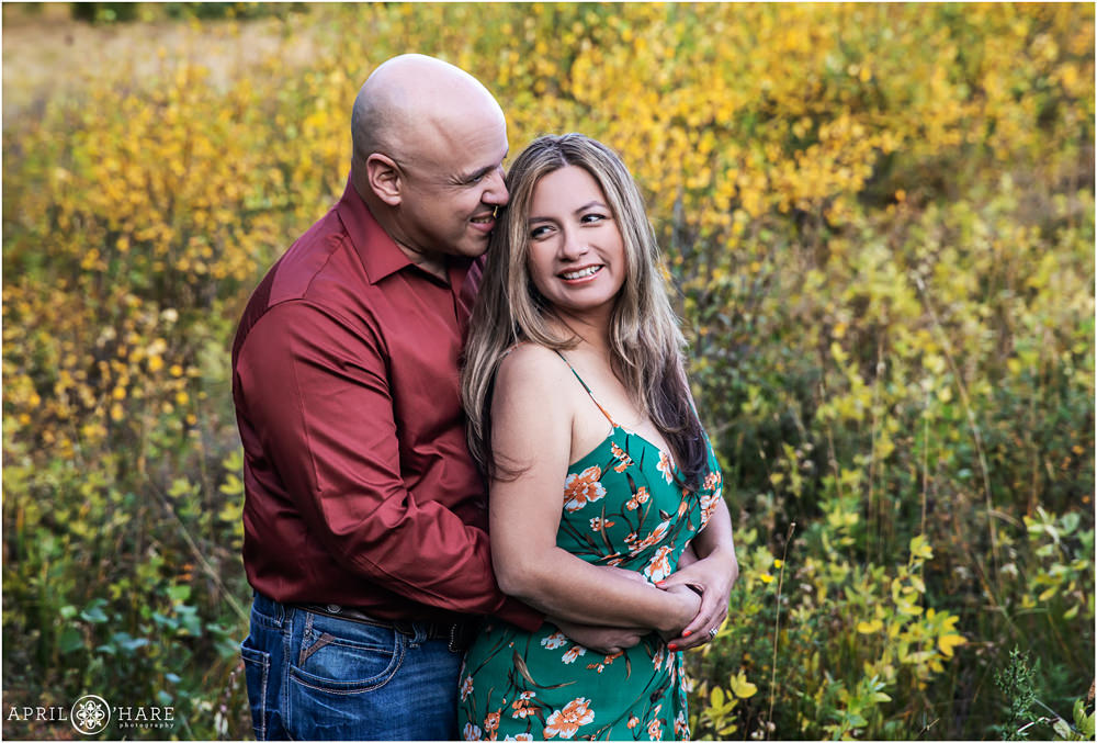 Sweet Couple Picture during a Colorful Colorado Family Photo Session on Squaw Pass Road
