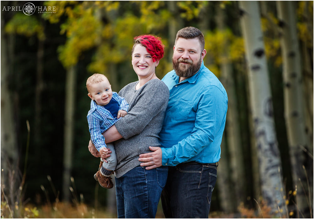 Beautiful Family Photos with Baby in the Fall Color Colorado